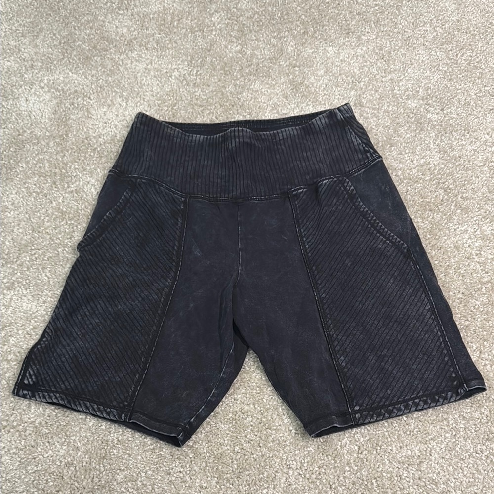 Vans Black Acid Wash High-Waisted Biker Shorts